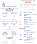 2009 Washington Week Official Program Agenda