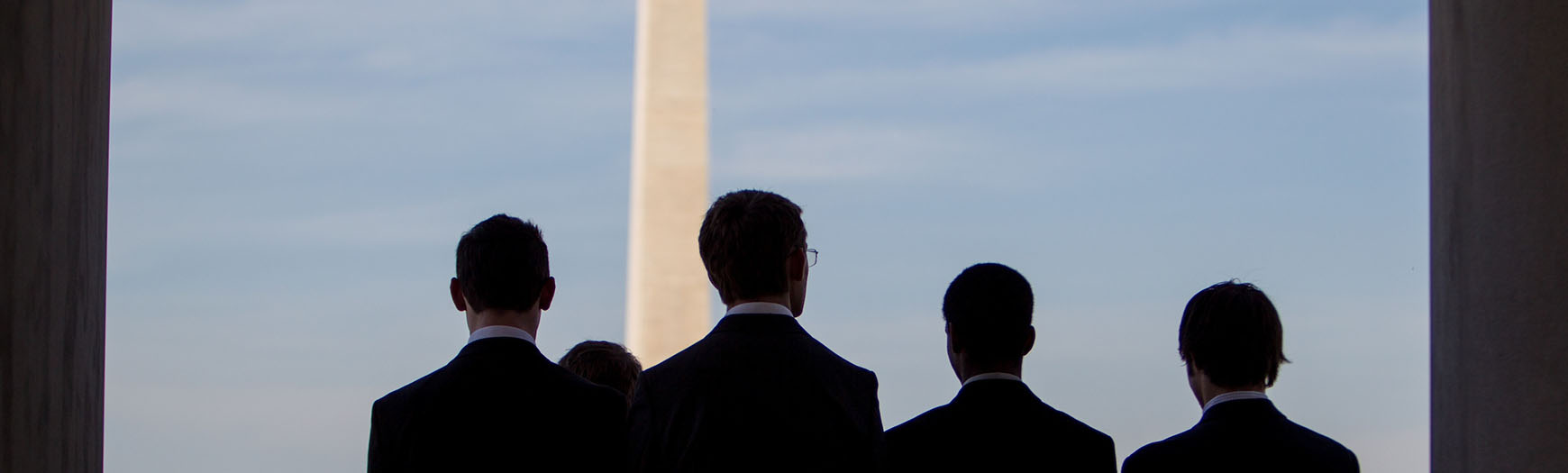 Senate Youth delegates with the Washington Monument in the background, Washington, DC