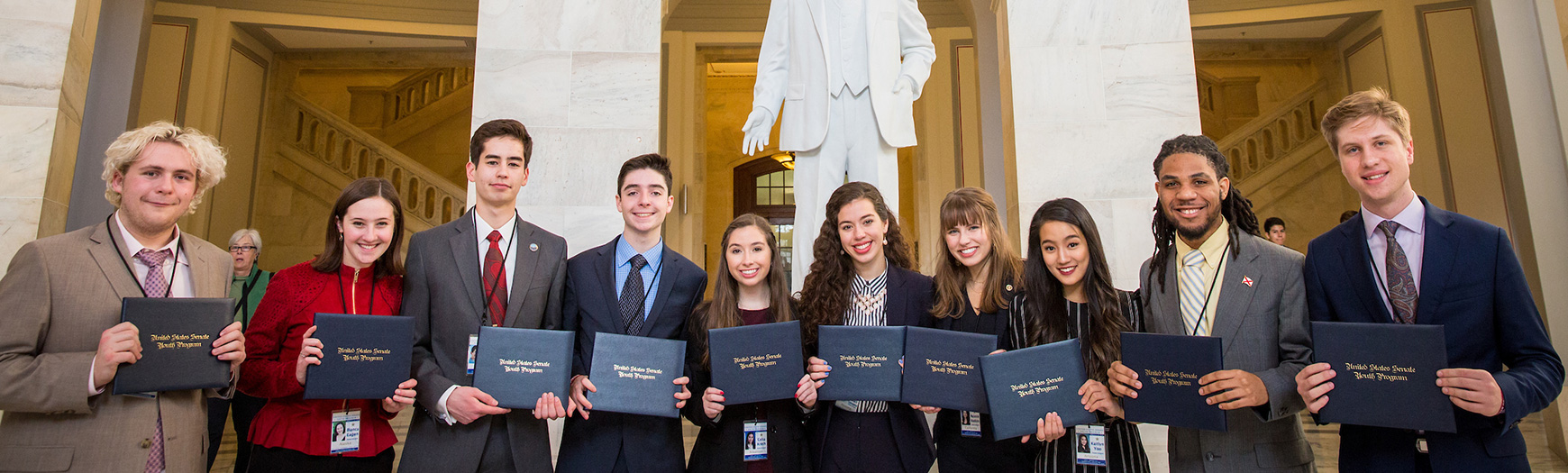 Senate Youth delegates with their certificates, Russell Rotunda, United States Senate, Washington, DC