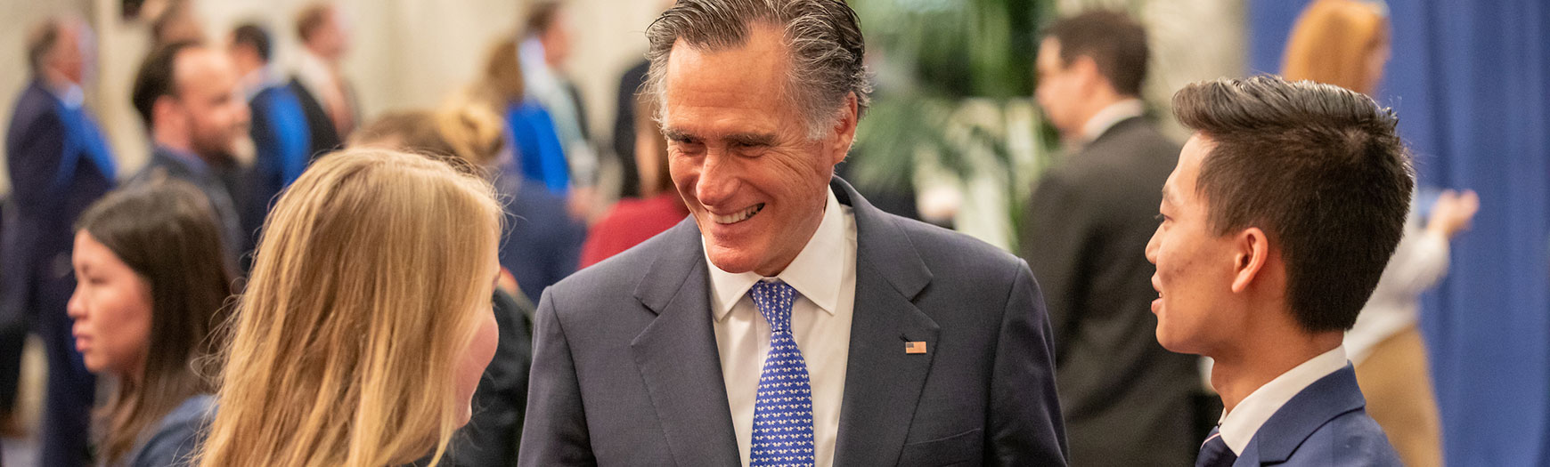 Senator Mitt Romney (R-UT) meets his Utah delegates at the USSYP Senate reception, Washington, DC