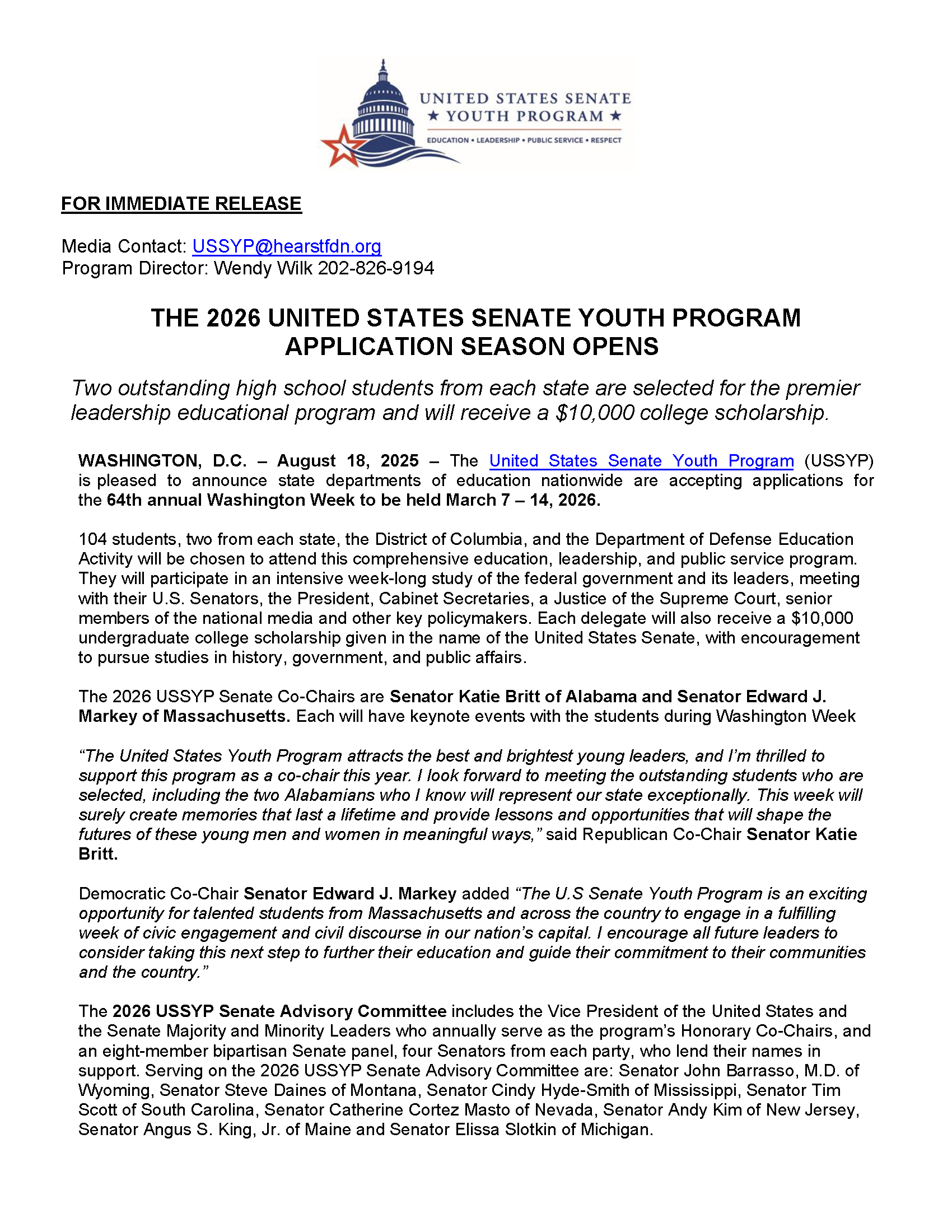 Download 2026 National Press Announcement